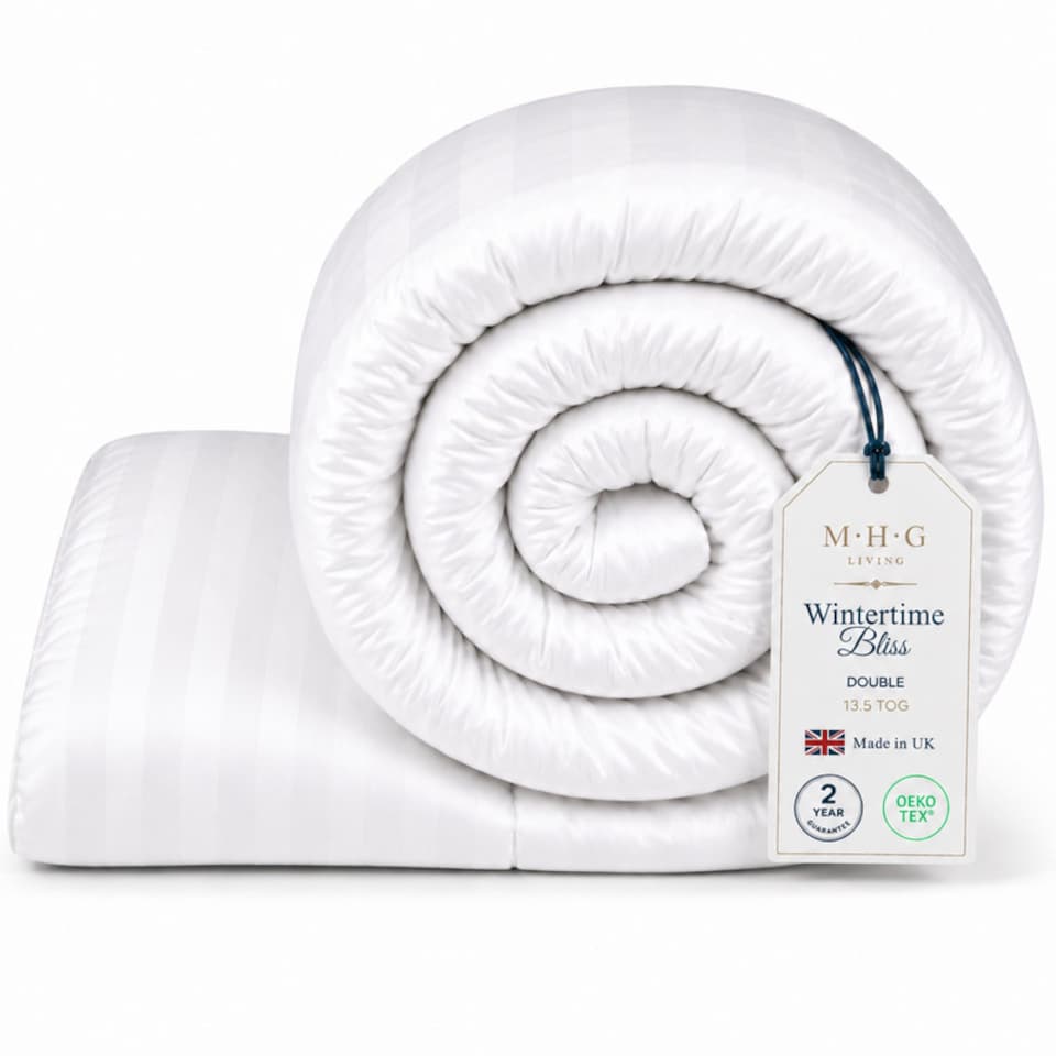 image 1 of MHG Living Heavy 13.5 Tog Winter Duvet – Extra Warm Hollowfibre Quilt for Cold Nights|White|Double