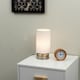 image 1 of ValueLights Brushed Chrome Touch Dimmer Bedside Table Lamp with White Cylinder Light Shade and Dimmable Candle Bulb 3000K Warm White White