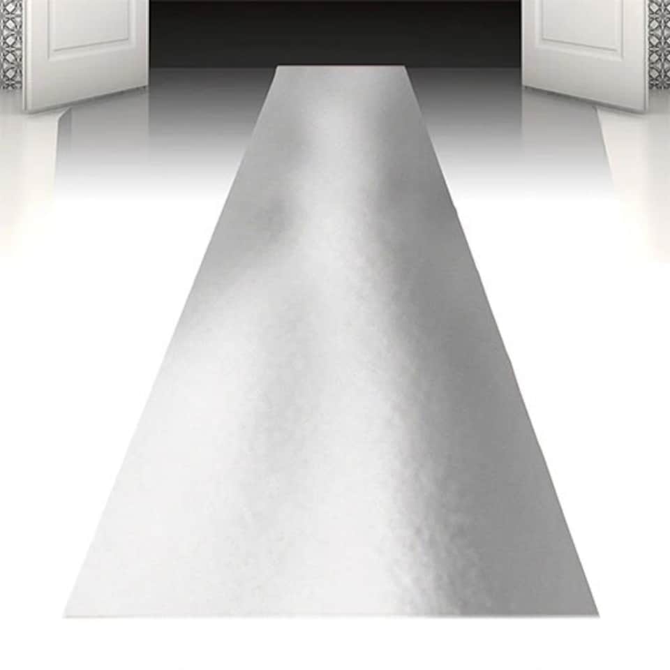 image 1 of Silver Event Carpet Runner with Adhesive Strips 4.5m x 60cm