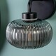 image 2 of ValueLights Amaia Matte Black IP44 Rated Single Smoked Ribbed Glass Wall Light