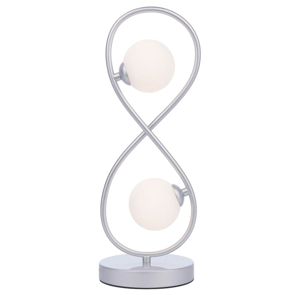 image 1 of Lena 2 Light Matte Silver Table Lamp Chrome