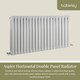 image 2 of Balterley Aspire Horizontal Double Panel Radiator | White | Gloss White | 1