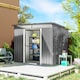 image 2 of Outsunny Garden Shed Outdoor Storage Tool Organiser w/ Double Sliding Door | Grey | Light Grey