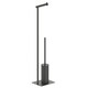 image 1 of Cosmic Toilet Brush Holder with Durable Stainless Steel, Matt Finish Black