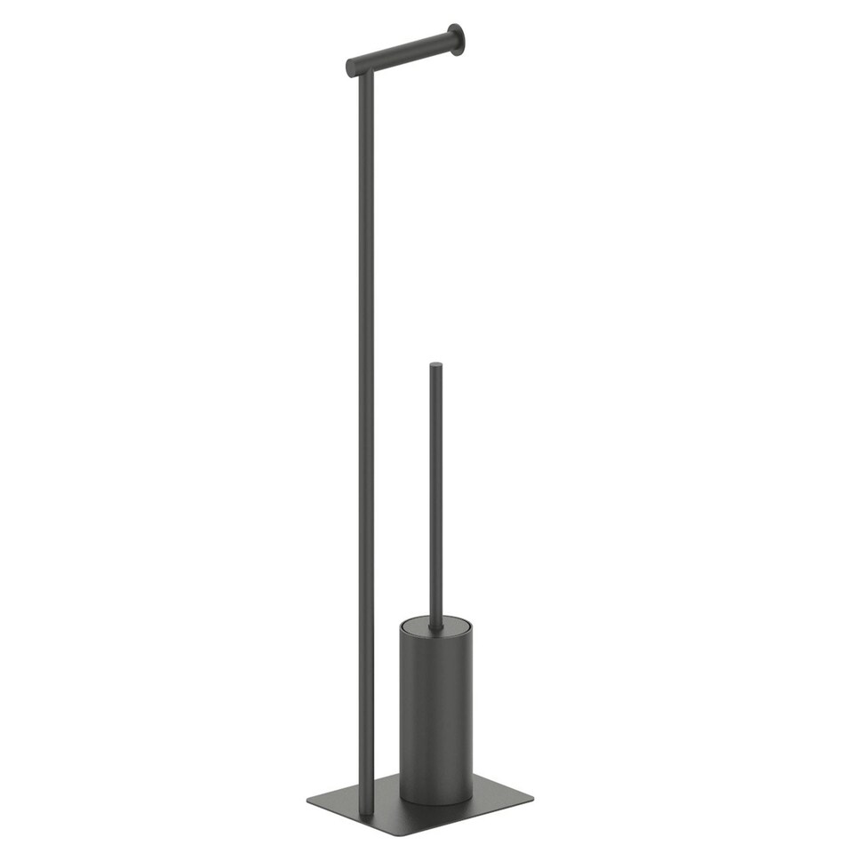 image 1 of Cosmic Toilet Brush Holder with Durable Stainless Steel, Matt Finish Black