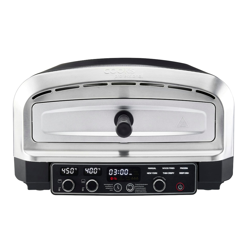 image 1 of Cooks Professional Electric Pizza Maker Oven 2200W Dual Heating Controls Indoor & Outdoor Use