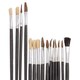 image 2 of Blackspur 15pc Wooden Artist's Paint Brush Set - Black