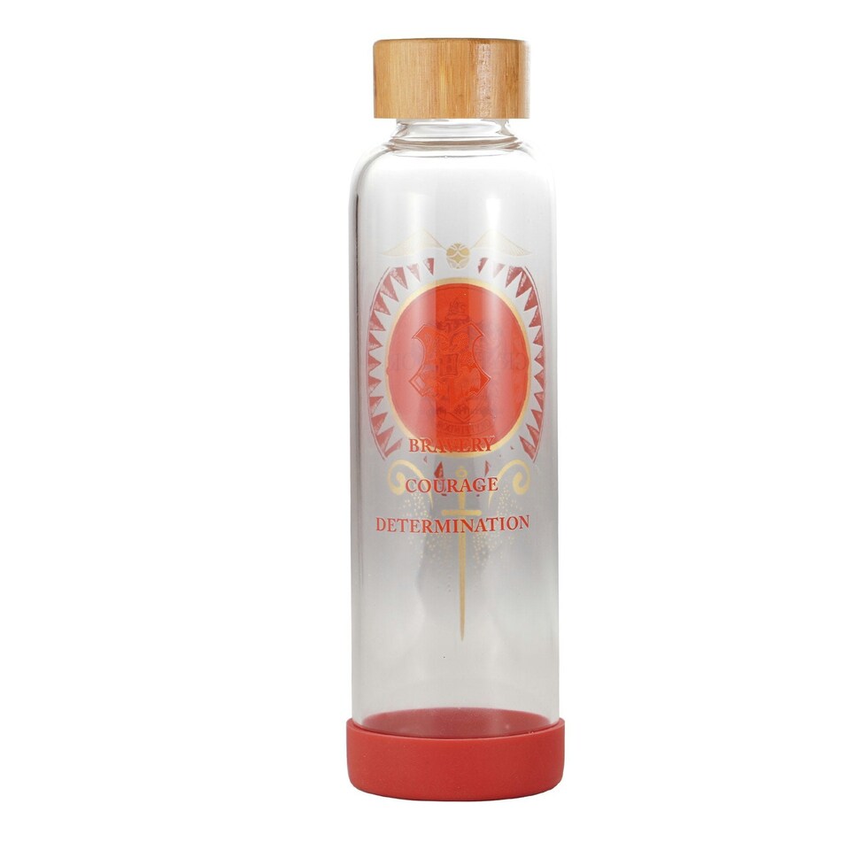 image 1 of Water Bottle Glass (500ml) - Harry Potter (Proud Gryffindor)