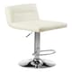 image 2 of Interiors By Premier Sleek White Seat Bar Stool With Chrome Base, Comfortable Bar Chair, Adjustable Height Modern Bar Stool