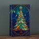 image 2 of 21cm Battery Operated Double Sided Stained Glass Christmas Tree Decoration with LEDs