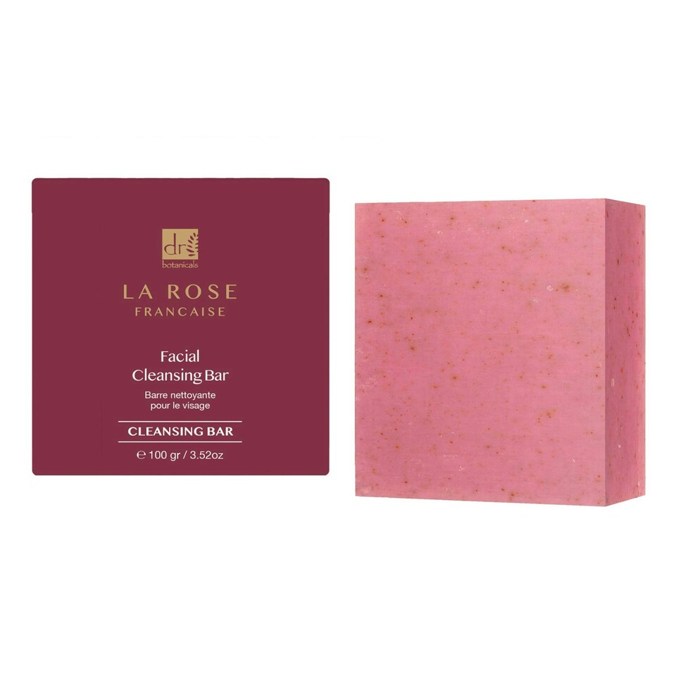 image 1 of Dr Botanicals La Rose Française Facial Cleansing Bar 100g