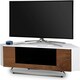 image 3 of Centurion Supports Hampshire Corner-Friendly Gloss White with Walnut Contrast Beam-Thru Remote Friendly Door 26"-50" Flat Screen TV Cabinet White | Walnut