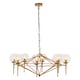 image 1 of Interiors by Premier Gold 8 Arm Geo Pendant Lamp, Mid Century Modern Glass Globe Ceiling Light, Glamorous Geometric Frame Pendant