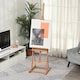 image 2 of Vinsetto Wooden Easel Stand H-Frame Artist Easel with 171-230cm Adjustable Height and 0-80  Working Angles Beech Wood Art Easel for Displaying Painting Wedding Sign Nature Wood Finish