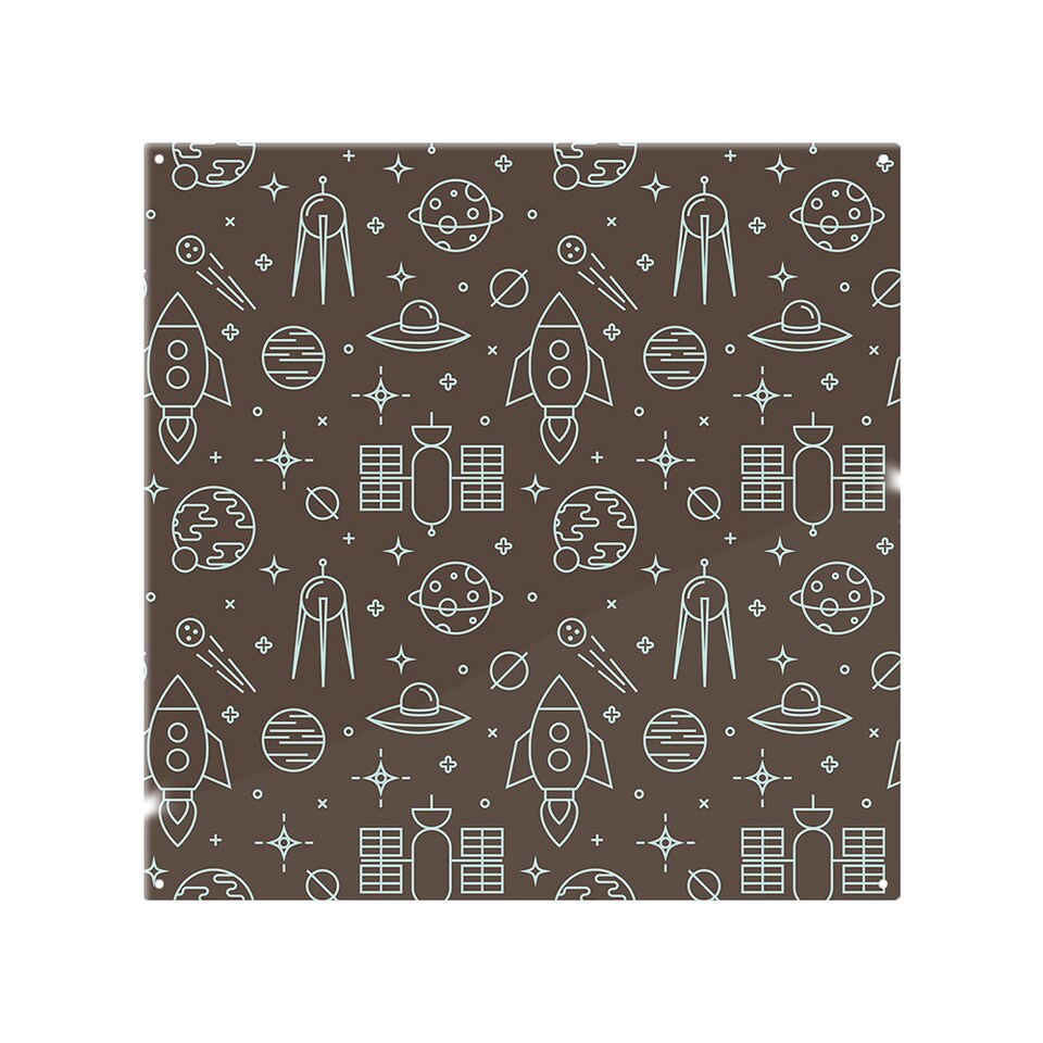 image 1 of Planets And Stars Splash Back | White