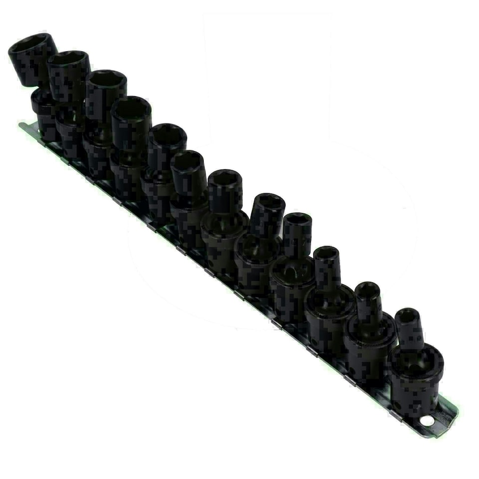 image 1 of Swivel Wobble Metric Shallow Impact Sockets 1/4in Drive 5 - 15mm 12pc 6 Sided