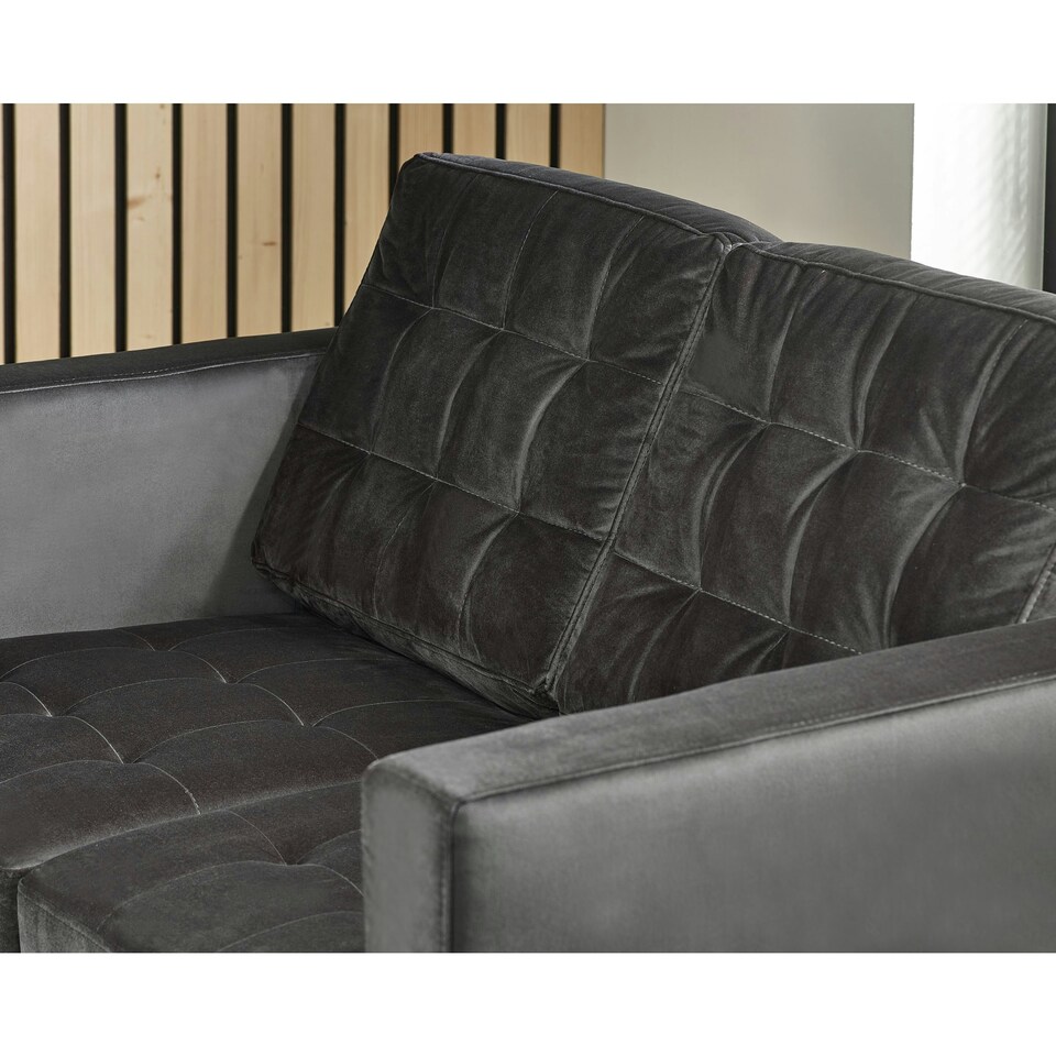 image 1 of Furniturebox Jolene 2 Seater Velvet Dark Grey Sofa