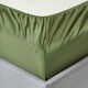 image 2 of Homescapes Moss Green Organic Cotton Deep Fitted Sheet 18 inch 400 Thread count, Super King Green | Super King