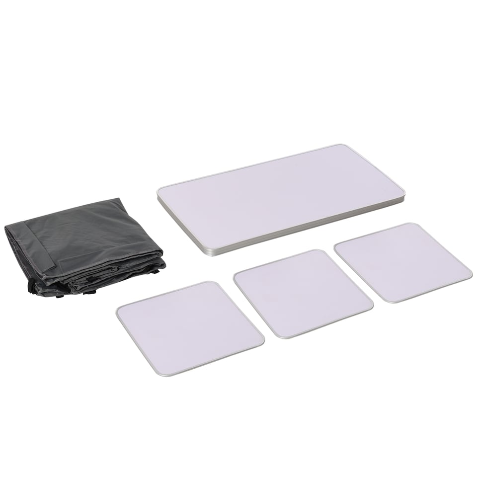 image 1 of Outsunny Outdoor Aluminum 3-shelf Camping Cupboard Kitchen Station Cook Table