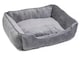 image 1 of Grey Velvet Square Bed - Large