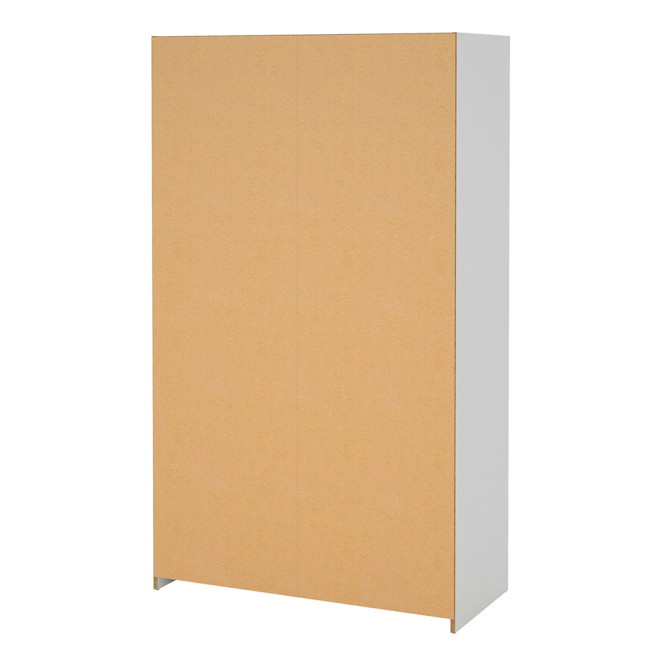 image 1 of Uppsala Open Wardrobe Unit in White with a Grey Textile Curtain