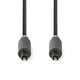 image 2 of Nedis 1m Digital Audio Optical TosLink SPDif Cable, Optical Male to Optical Male - Anthracite