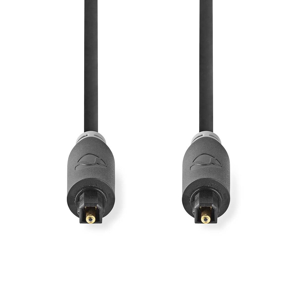 image 1 of Nedis 1m Digital Audio Optical TosLink SPDif Cable, Optical Male to Optical Male - Anthracite