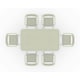image 3 of Porto 6 Seater Stacking Rectangular Dining Set - Steel - Champange