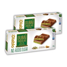 Diablo No Added Sugar Dubai Chocolate Bar 200g Twin Pack