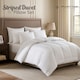 image 2 of Opulent Home Striped 7.5 Tog Microfiber Summer Duvet and Pillow Set|White|King