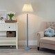 image 3 of ValueLights Bobbles Blue Bobbin Floor Lamp Pink Aztec Pleat Shade | Blue