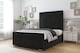 image 2 of Sloomy Lancaster Black Plush Bed Frame With 50" Upholstered Headboard 6' Super King