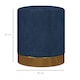 image 7 of HOMCOM Modern Round Footstool, Fabric Upholstered Foot Rest, Dark Blue