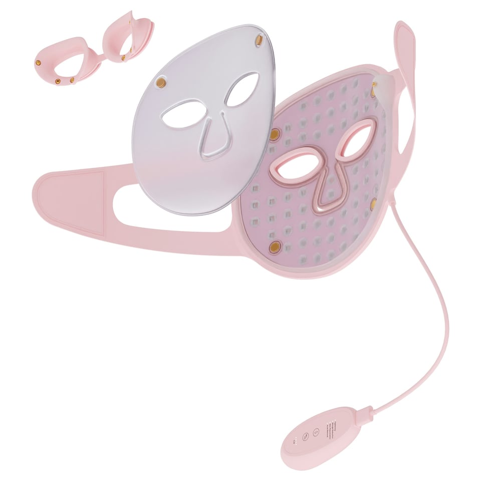 image 1 of Beautifly Aura Glam PRO LED Light Therapy Collagen Mask Pink