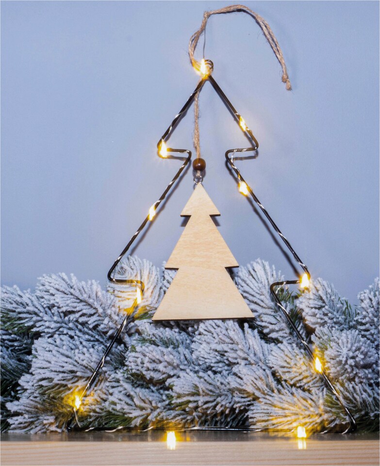 image 1 of St Helens METAL Christmas TREE SHAPE WOODEN HANGING CENTRE