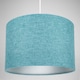 image 4 of Contemporary and Sleek 12 Inch Teal Linen Fabric Drum Lamp Shade 60w Maximum | Blue | Teal | 1