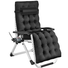 Sun Lounger Cloud - folding, adjustable backrest and footrest | Black | black | One Size | 1