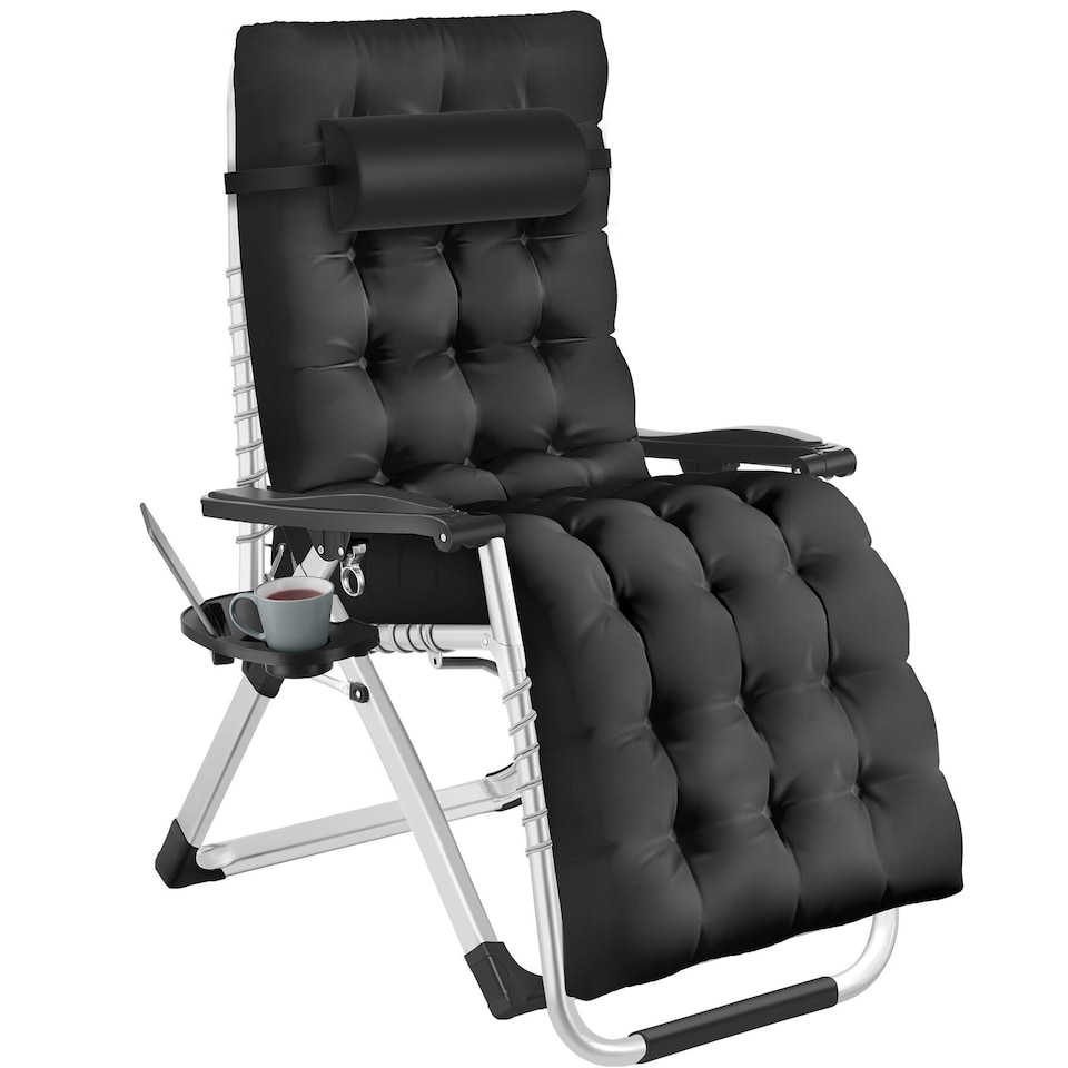 image 1 of Sun Lounger Cloud - folding, adjustable backrest and footrest | Black | black | One Size | 1