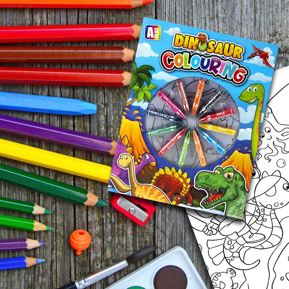 image 1 of VFM e-Store Colouring Book and 12-Crayon Set for Children