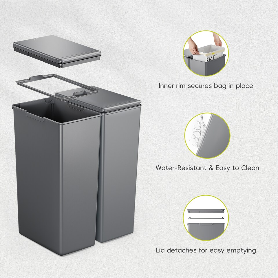 image 1 of Morandi Touch Twin Pack 30L 2x Grey | Grey | Dark Grey | 30L