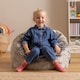 image 2 of Kids Classic Faux Fur Bean Bag Chair Arctic Wolf Grey Bean Bags for Children | Grey | Arctic Wolf Grey | 1