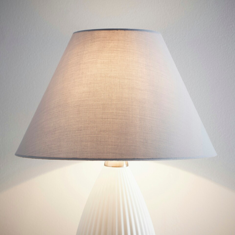 image 1 of 12“ Linen Coolie shade in grey Grey