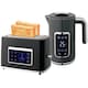 image 1 of HOMCOM 1.7L 3000W Rapid Boil Kettle and 2 Slice Toaster Set Crumb Tray Grey | Grey