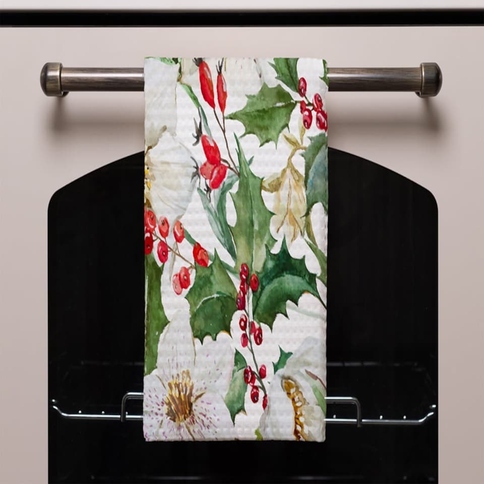 image 1 of Watercolour Christmas pattern (Kitchen Towel)