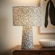 image 1 of ValueLights Bertie Leopard Print Full Fabric Table Lamp with LED Bulb Brown