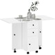 image 1 of HOMCOM Folding Dining Table, Drop Leaf Table With Drawers White