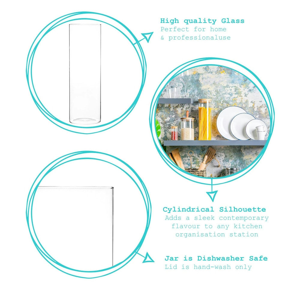 image 1 of Argon Tableware Scandi Storage Jar - No Lids - 2 Litre - Pack of 3