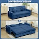 image 4 of HOMCOM Sectional Sofa Bed, L-Shaped 3 Seater Sofa Bed, Reversible Sleeper Sofa with Pull Out Couch Bed, Cushions, Fabric Futon Sofa Bed for Living Room, Blue