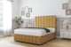 image 2 of Sloomy Langston Mustard Plush Divan Bed With Mattress 4 Drawers With 26" Strutted Headboard & 12" Matching Footboard 5' King | Gold | Mustard | King | 1