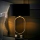 image 1 of ValueLights Antonia Black with Chrome Inner Drum Shade Brushed Chrome Oval Table Lamp Silver